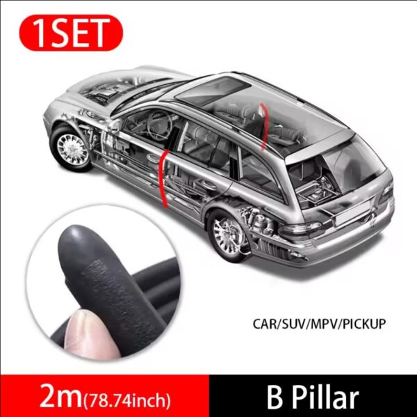 2m Car Door Edge Seal Strip Thicken Rubber - Image 7