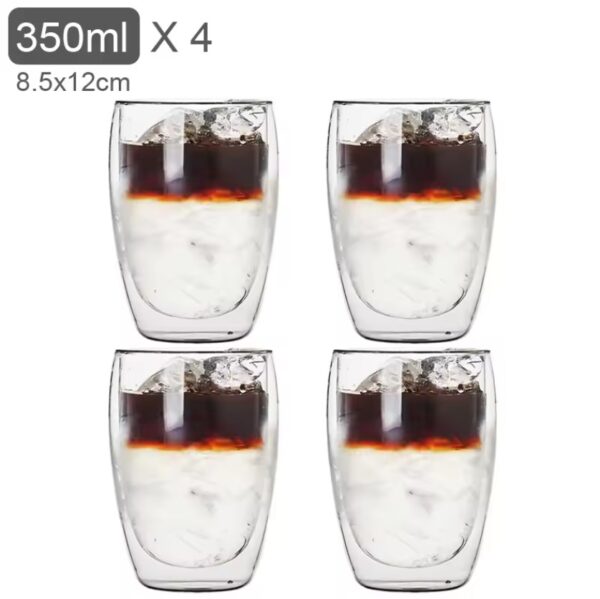 350ml Double Wall Glass Cup Transparent - Image 10