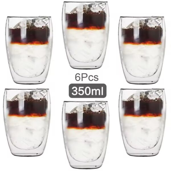 350ml Double Wall Glass Cup Transparent - Image 12