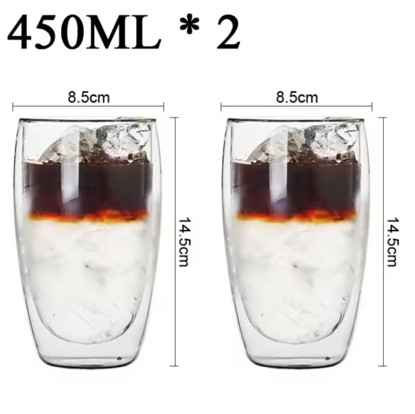 350ml Double Wall Glass Cup Transparent - Image 13