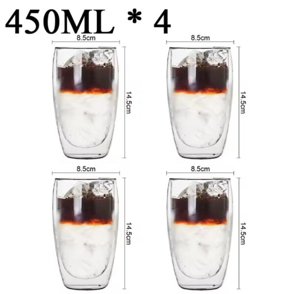 350ml Double Wall Glass Cup Transparent - Image 14