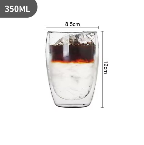 350ml Double Wall Glass Cup Transparent - Image 2