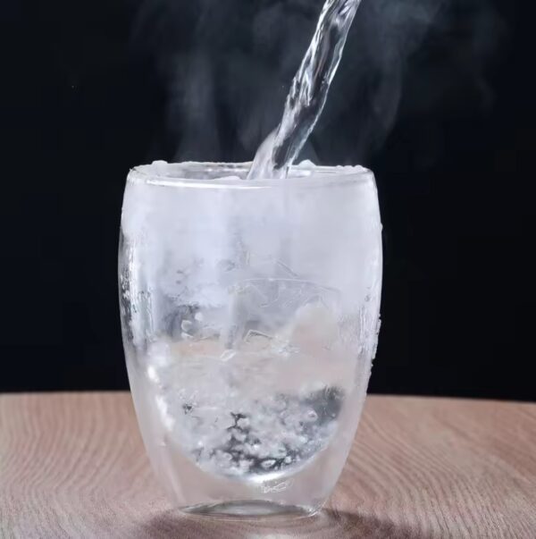 350ml Double Wall Glass Cup Transparent - Image 4