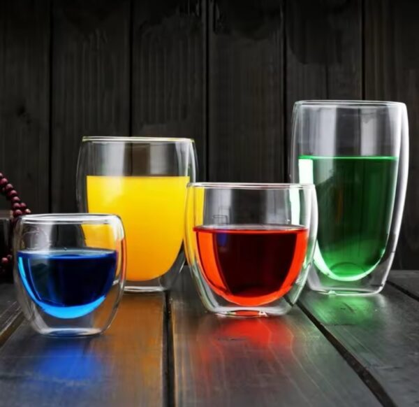 350ml Double Wall Glass Cup Transparent - Image 5