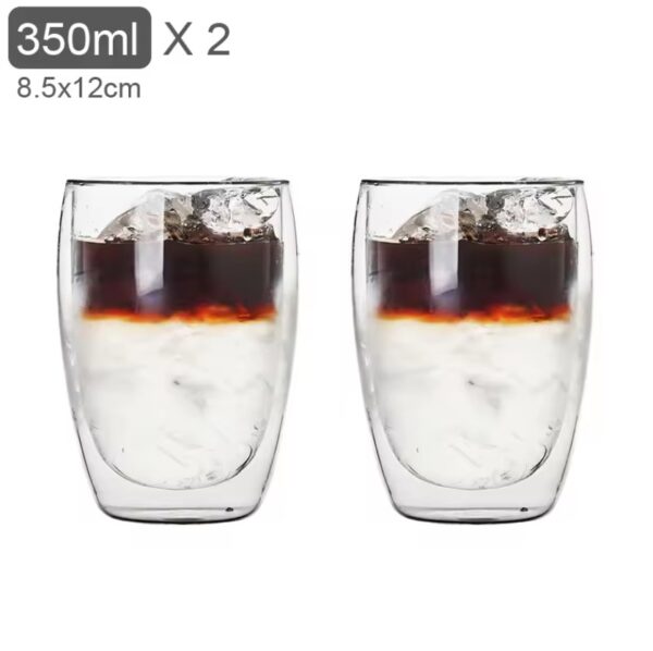 350ml Double Wall Glass Cup Transparent - Image 7
