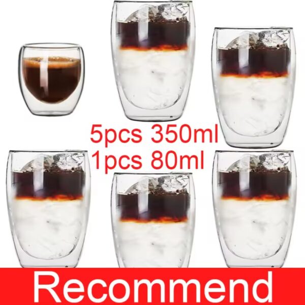 350ml Double Wall Glass Cup Transparent - Image 8
