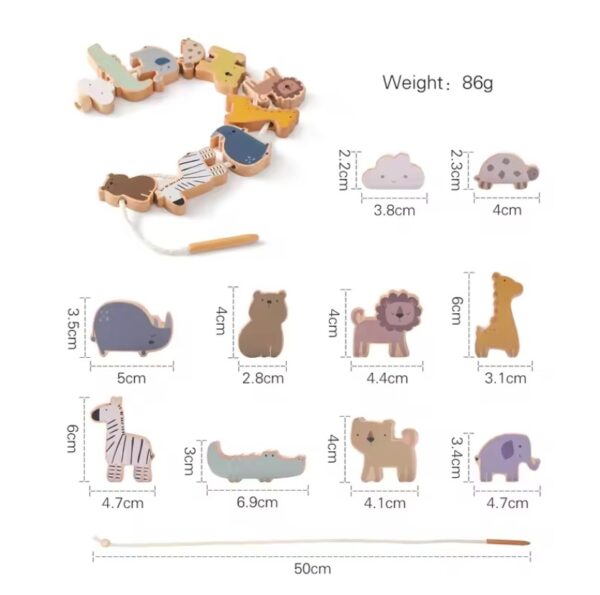 Baby Animal Threading Seesaw Toys Wooden - Image 14