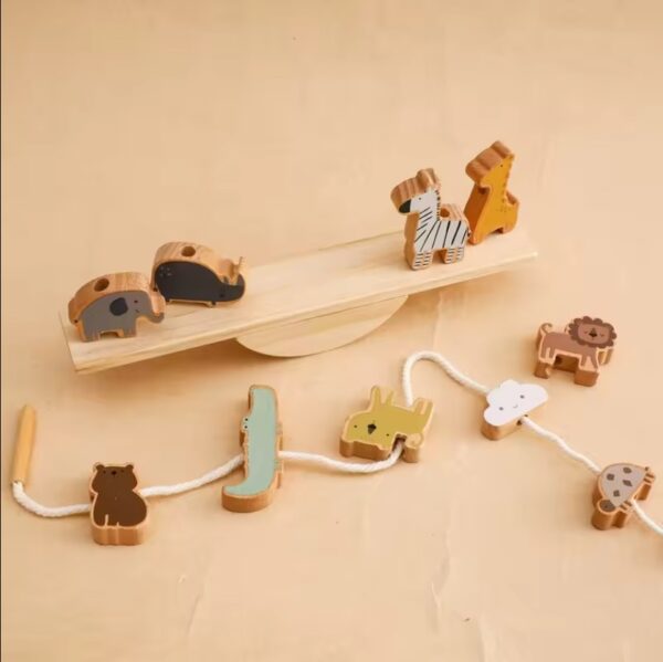 Baby Animal Threading Seesaw Toys Wooden - Image 5