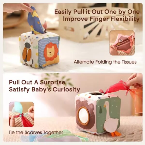 Baby Montessori Toy cotton Magic Tissue Box - Image 3