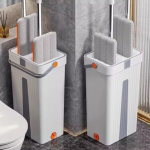 Hand Free Flat Floor With Bucket Mop Set