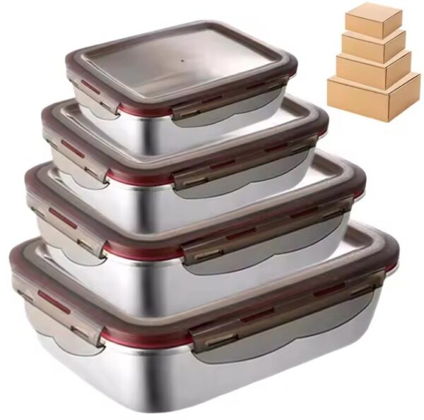 304 Stainless Steel Food Lunch Bento Box Sealed