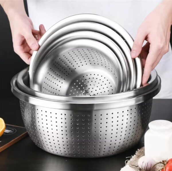 Stainless Steel Drain Basket Colander Rice - Image 19